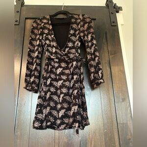 Disturbia Black and White Butterfly Wrap Dress